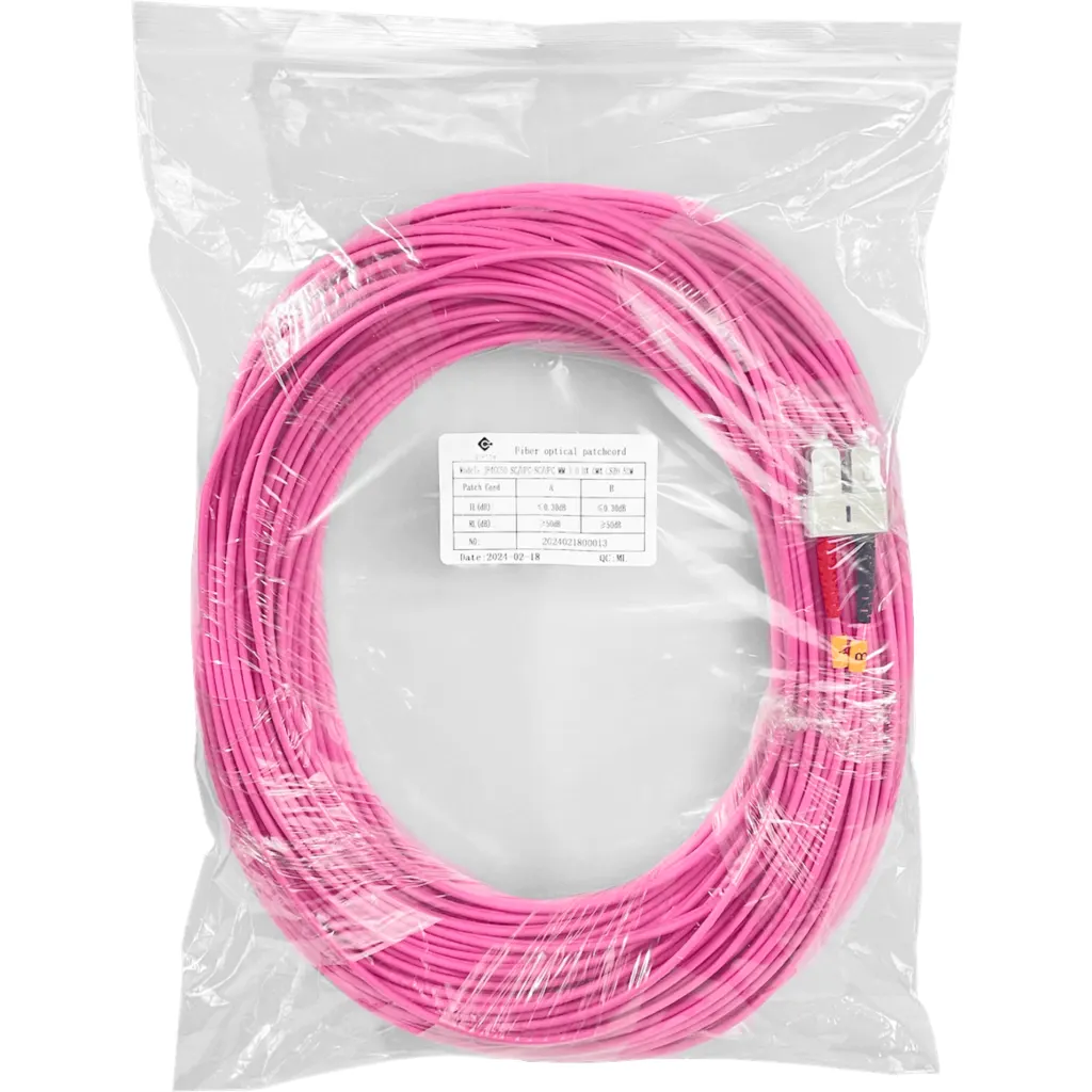 Imagen 1 de LSZH 50mt SC-SC OM4 MultiModo MM Duplex Jumper Fibra 50/125um 3mm