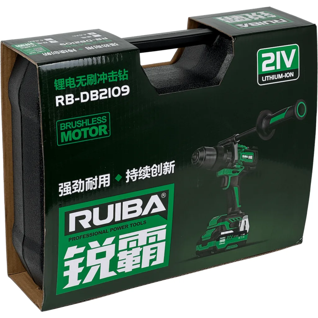 Imagen 6 de RUI Taladro inalambrico Percutor 1,5-13mm + 2 Bateria-Litio 21V 4Ah