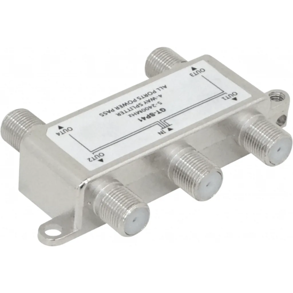 1-F-H 4-F-H 1x4 Divisor Splitter 5-2400MHz Coaxial TV RF GT-SP41
