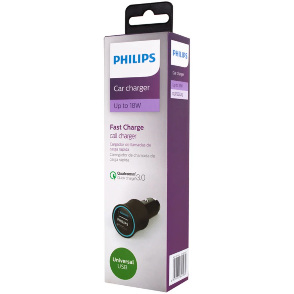 DLP2552Q CARGADOR CEL PHILIPS P/AUTO QC3.0 18W