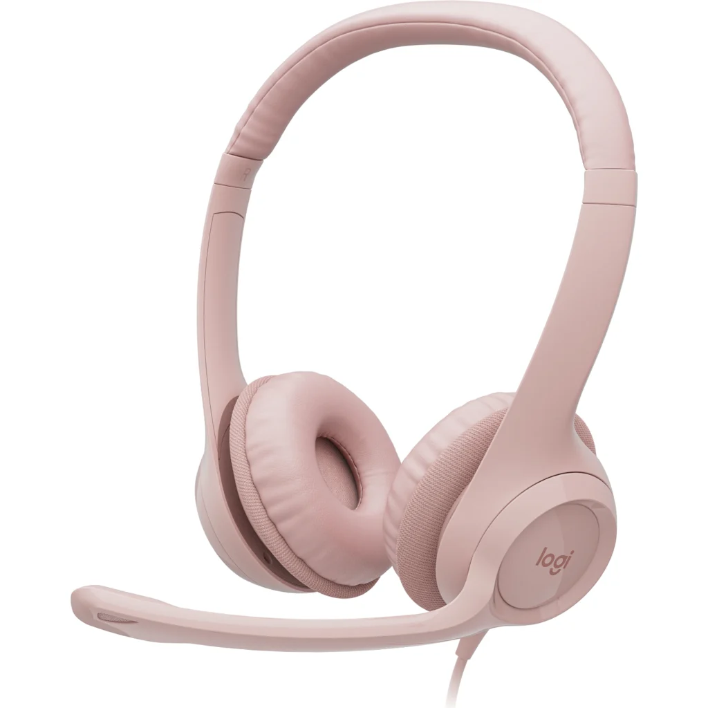 Audífonos Alámbricos Logitech H390 c/Mic bidirec Cancelacion de ruido USB Rosado