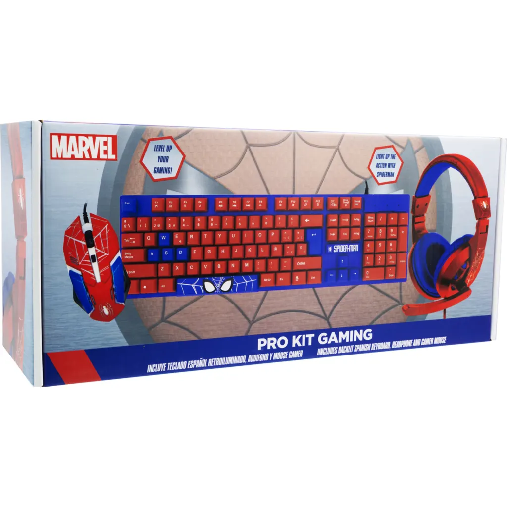 GAM745044-NOC-ESP KIT GAMER SPIDERMAN 3 EN 1 TEC/MOU/AUDIF