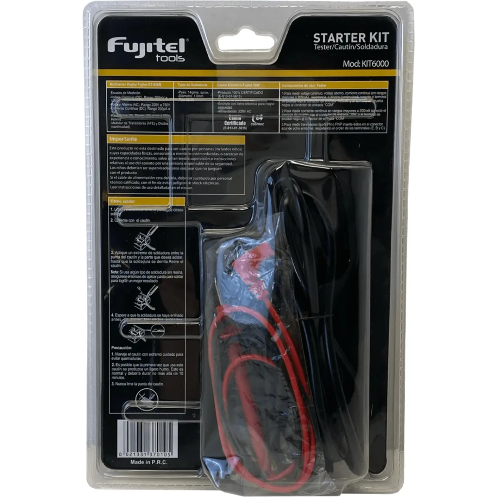 Imagen 1 de Kit Tester + Kautin + Soldadura Fujitel KIT6000 3 en 1 
