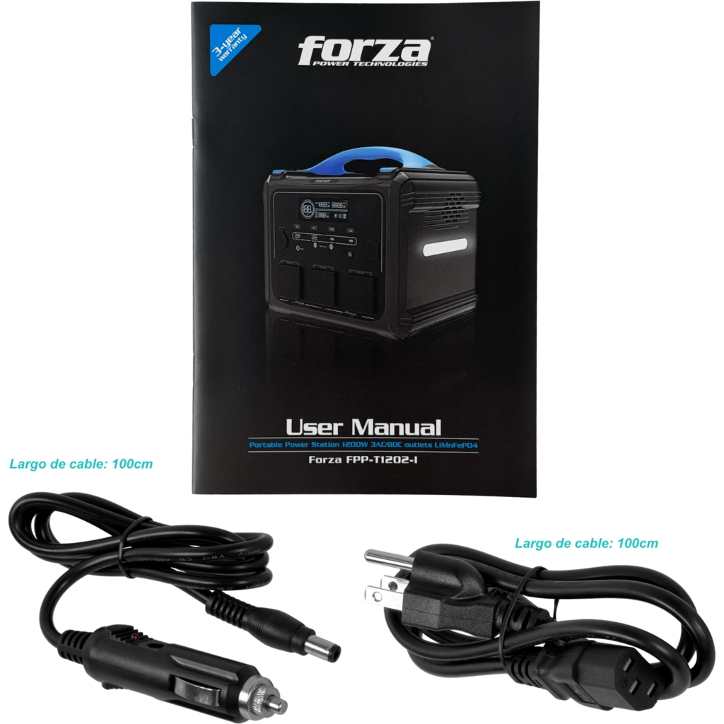 Imagen 1 de FORZA 1200W Bateria Litio-LMFP 1102Wh Portatil inversor OndaPura MPPT