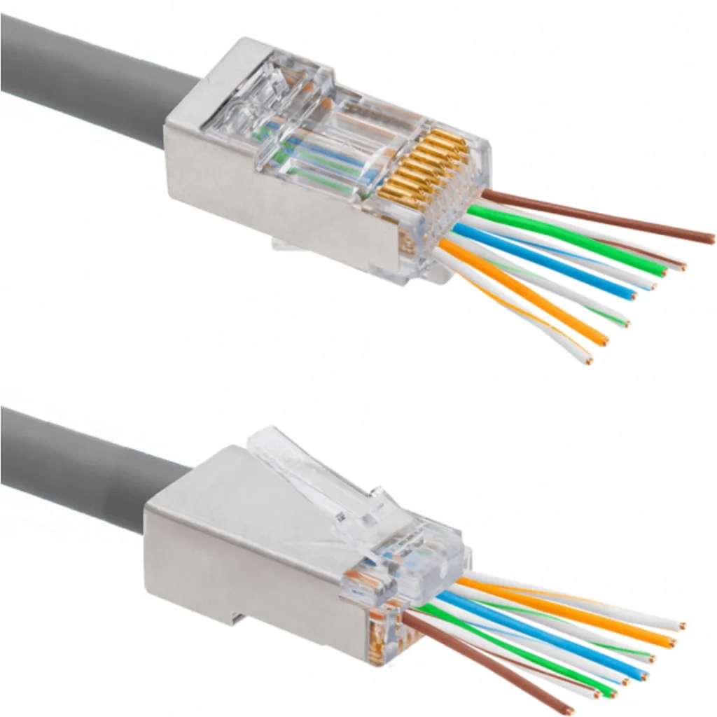 Imagen 1 de Conector RJ-45 50 unidades p/Unifilar Categoria 6 FTP STP Conector Metálico