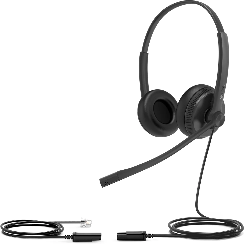 Imagen 1 de Cintillo Yealink YHS34 Dual, RJ9 Cancelación Ruido Audio HD Call Center Oficina