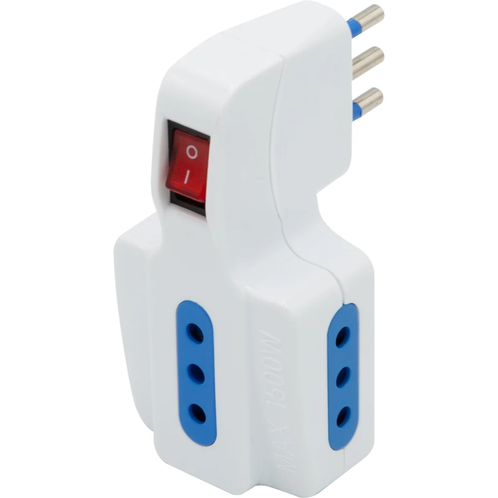 ENCHUFE TRIPLE C/SWITHCH 2P + T 10A 250V BLANCO