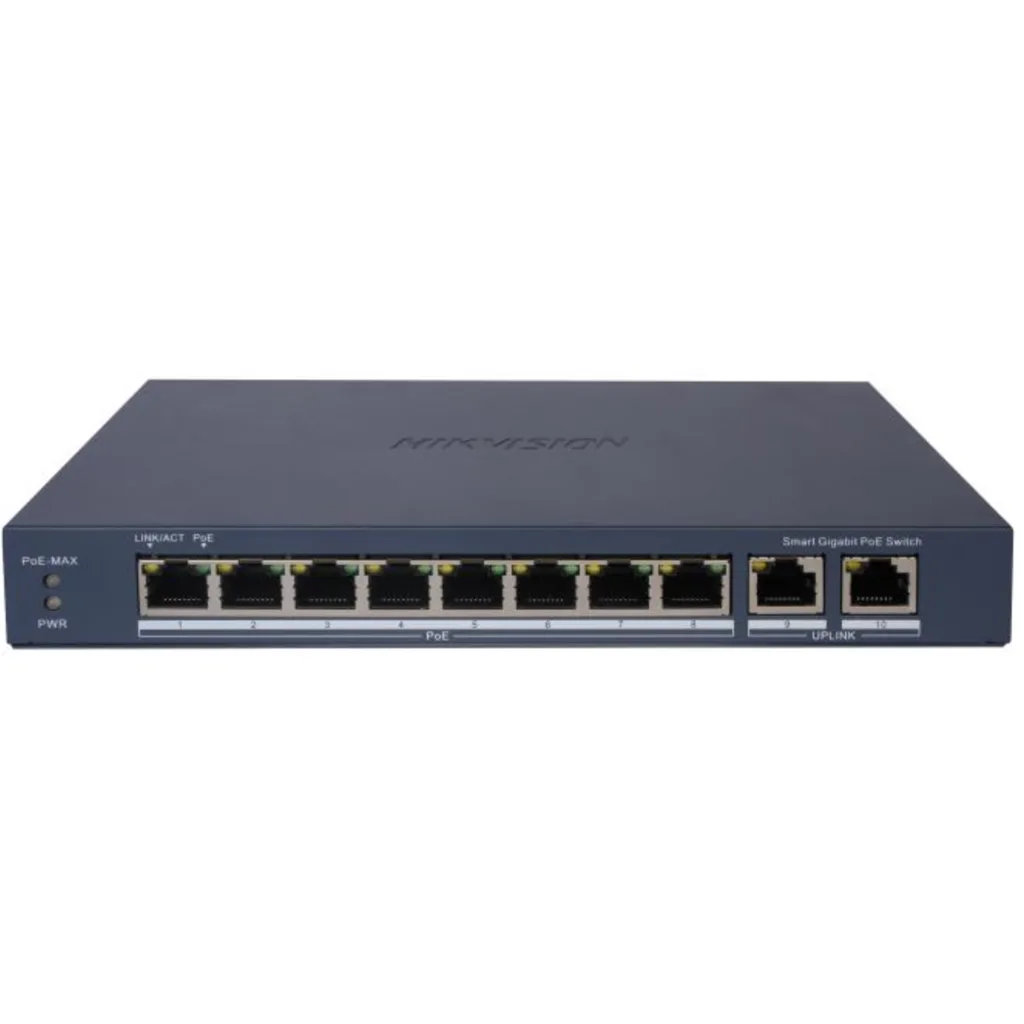 Switch Hikvision DS-3E1510P-EI, 8 Puertos PoE 10/100/1000 Inteligente Admin