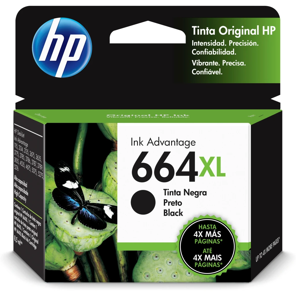 Cartridge HP 664XL Negro para Impr Deskjet IA 1115/2135/3635, 480 Pági. 8.5ml