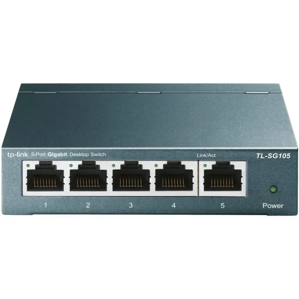 Switch TP-Link TL-SG105, 5 Puertos 10/100/1000 Mbps No-Admin no-Rack Compacto