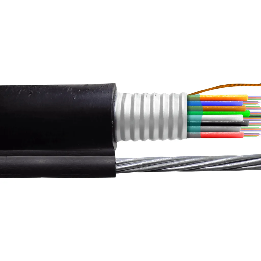 48-Fibra-G652D Minitubo 1-mt Figura8 Negro Exterior Portante7x1,5mm