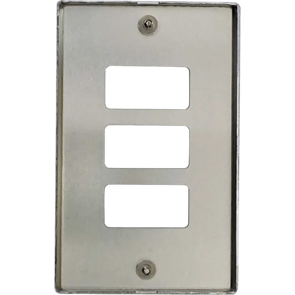BTICINO Placa 3 Puestos Modulos Aluminio c/Tornillos