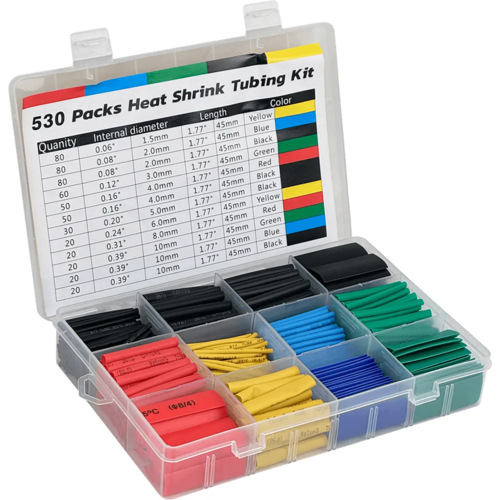 Imagen 3 de Kit de Tubos Termoretractil 530-Piezas 1,5 2 3 4 5 6 8 10mm Colores