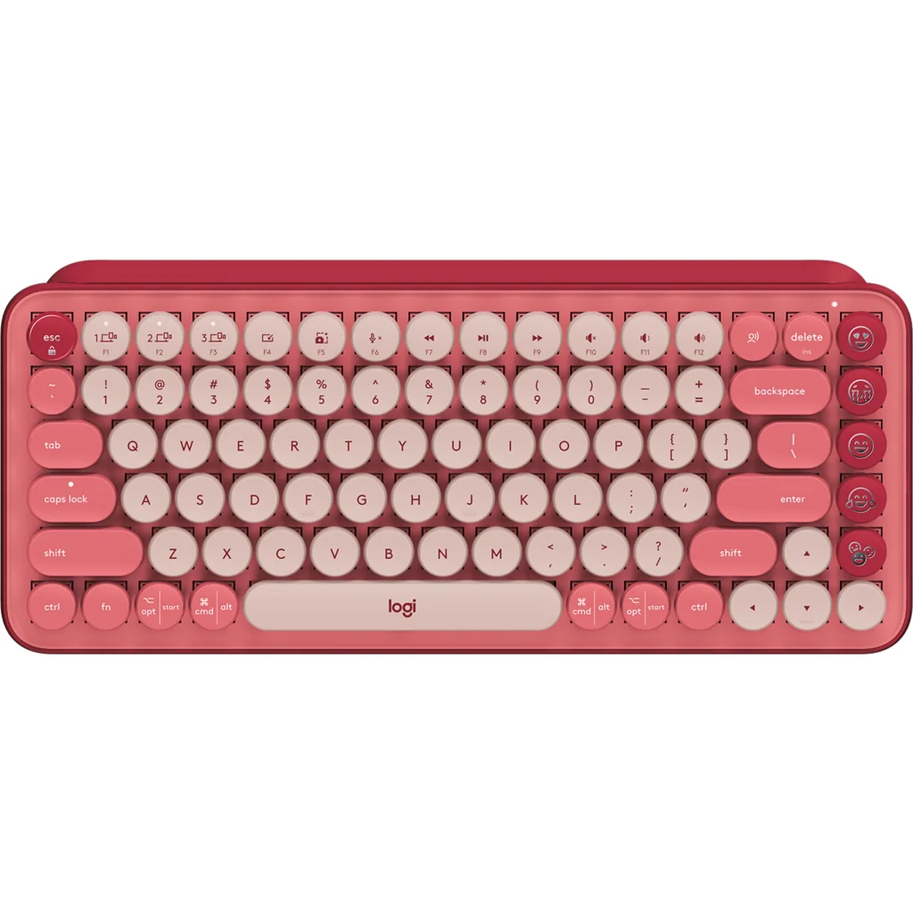 Teclado Logitech Pop Keys Inalámbrico Formato Mini Teclas Multimedia Color Rosa