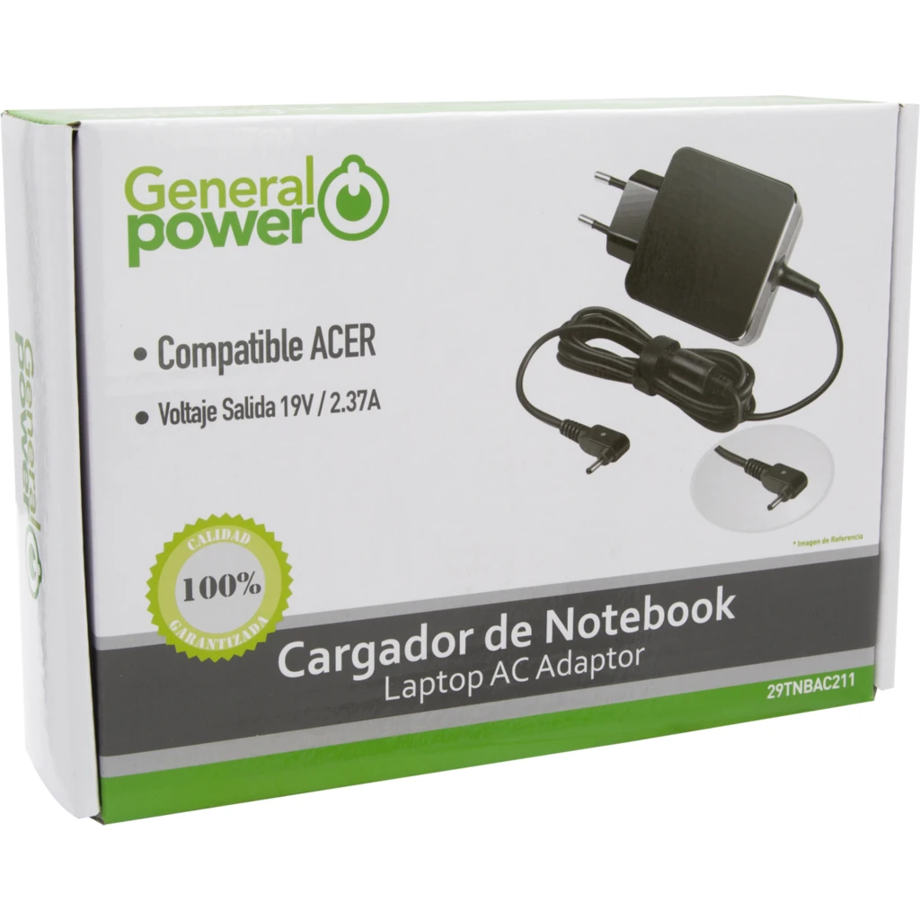 Imagen 1 de CARGADOR NOTEBOOK ACER 19V 2,37A PTA. FINA ULTRABOOK