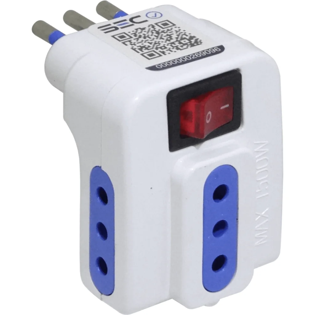 Imagen 2 de Triple c/interruptor piloto KALOP ELG-3K Enchufe Chileno 10A 250V 2500W Blanco