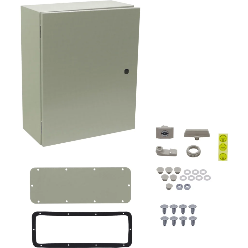 TIBOX 500x400x200mm 1-chapa-sin/Llave Caja Metalica IP66 Beige