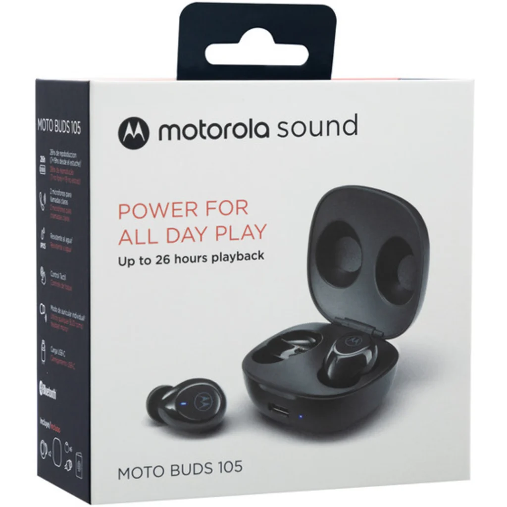 Imagen 1 de MOTO BUDS 105  AUDIFONO MOTOROLA TRUE WIRELESS BLACK