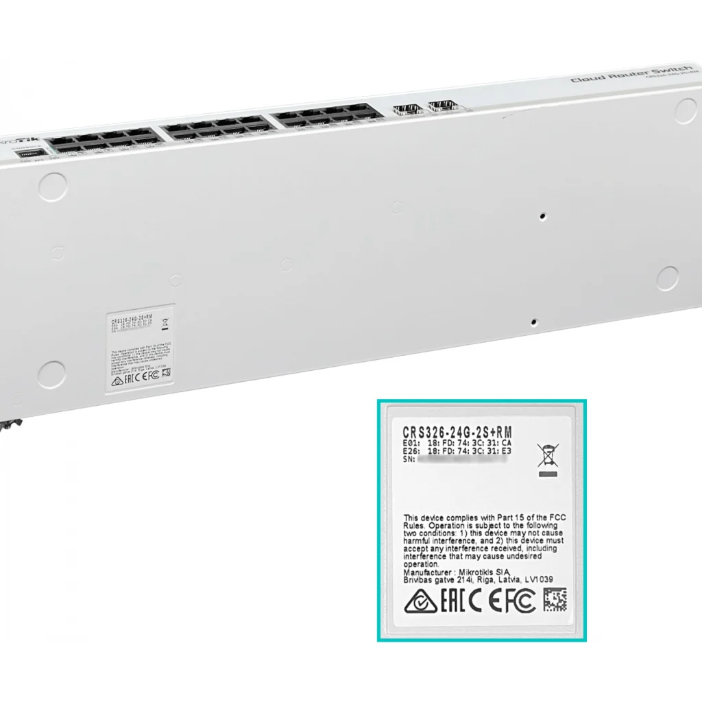 Imagen 4 de Switch MikroTik CRS326-24G-2S+RM 24 Puertos Giga Ethernet Rackeable (Sin PoE)