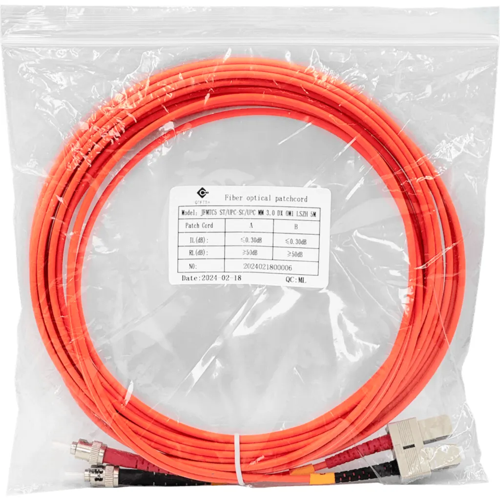 Imagen 1 de 5mt ST-SC OM1 MultiModo MM Duplex Jumper Fibra 62.5/125um LSZH