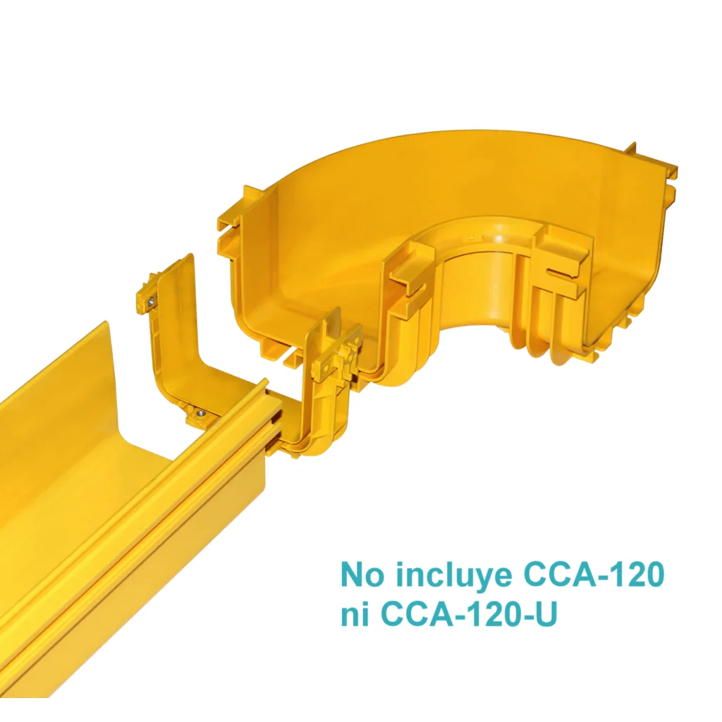 Imagen 1 de 120x100mm Angulo 90o Plano Amarilla PC+ABS LSZH Hembra req/CC-120