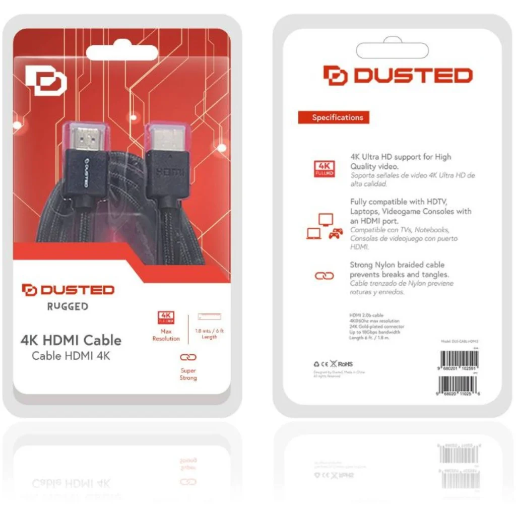 Imagen 2 de Cable Ultra Slim 4K HDMI 2.0 1.8M Rugged Dusted negro