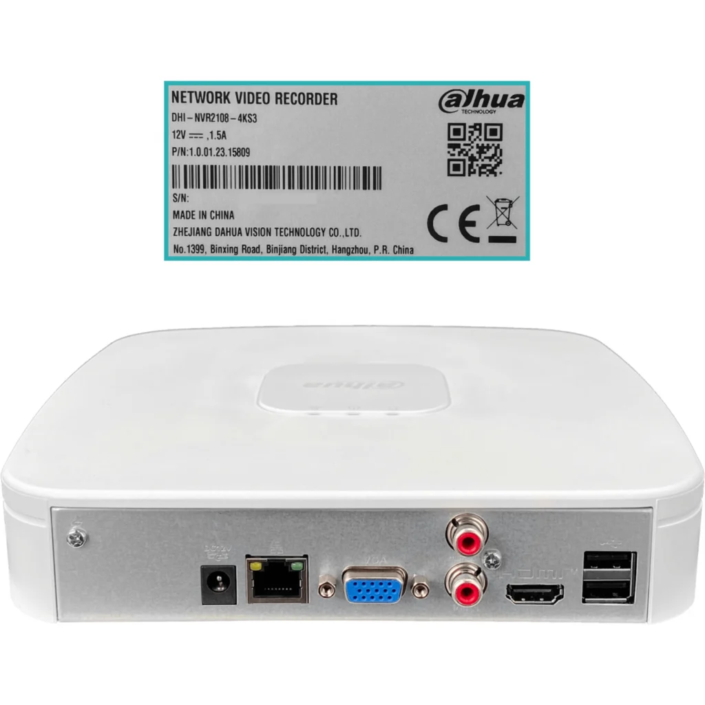 Imagen 2 de DAHUA NVR 8-CH 1-100/IP IA 12mp-4K HDMI VGA 2-USB 1xSATA20TB 2-RCA-H