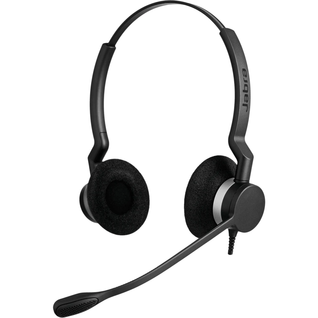 Audífonos Alámbricos Jabra BIZ 2300 UC Duo On-Ear USB con micrófono color Negro