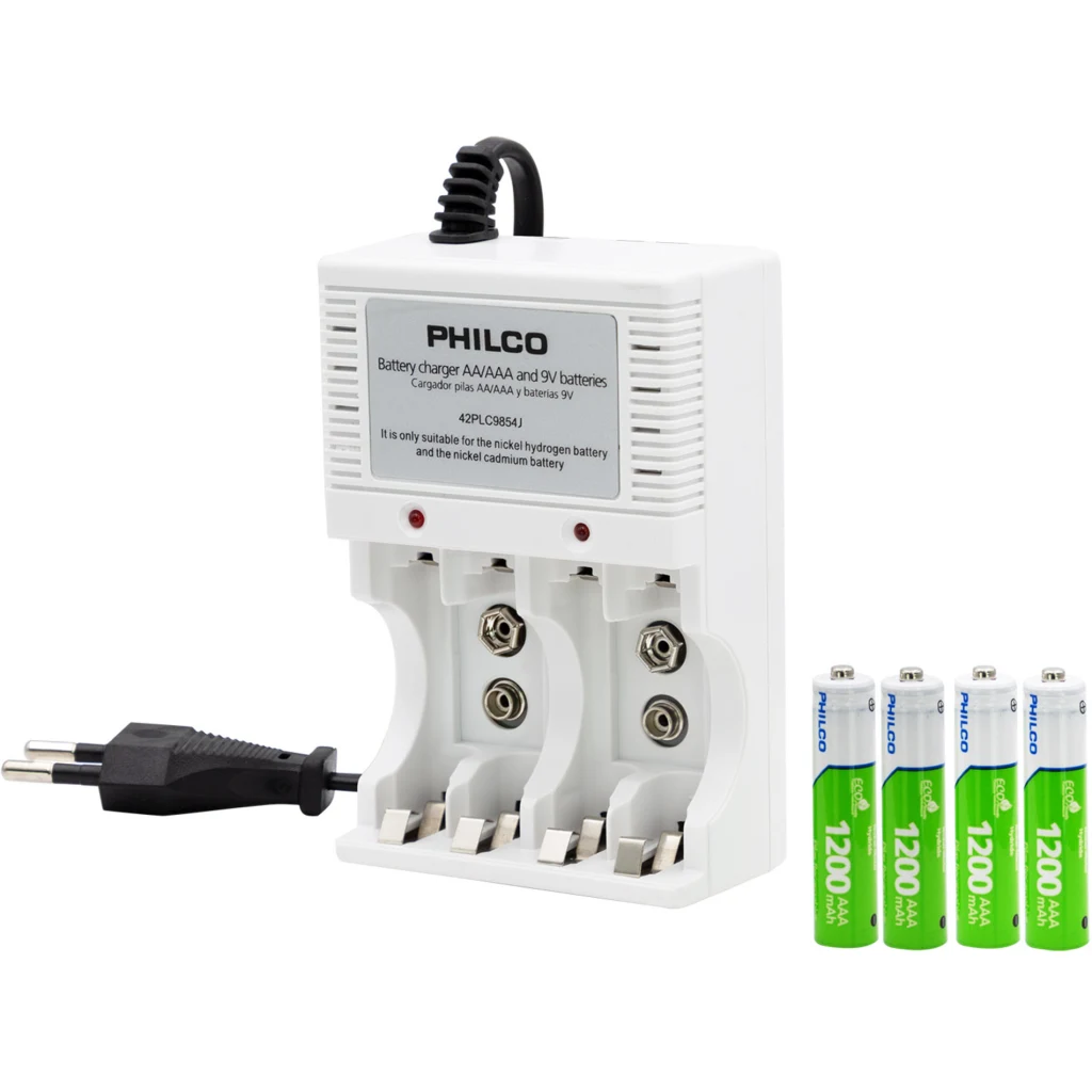 Imagen 1 de CARGADOR C/4 PILAS AAA 1200 MAH PRE-CARGADAS