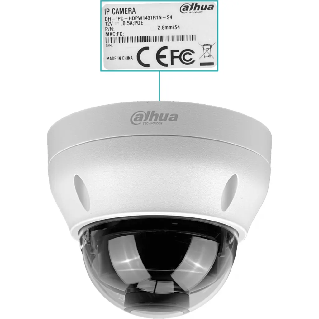 Imagen 3 de Cámara Domo Dahua 2MP Fijo-2,8mm IP67 IK10 PoE IR30mt MicroSD WizSense