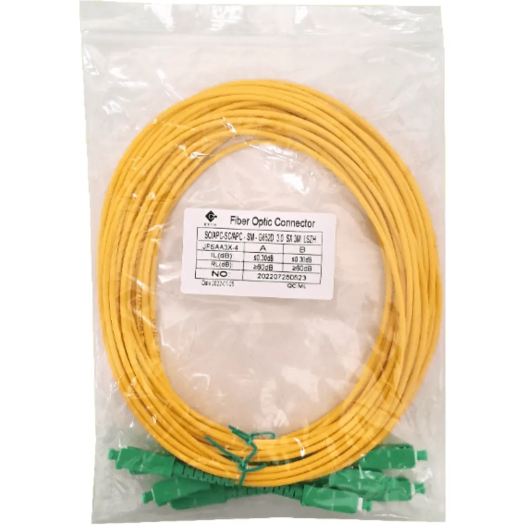 4-unids 3mt SC/APC-SC/APC MonoModo SM Simplex Jumper Cable Fibra 3.0mm
