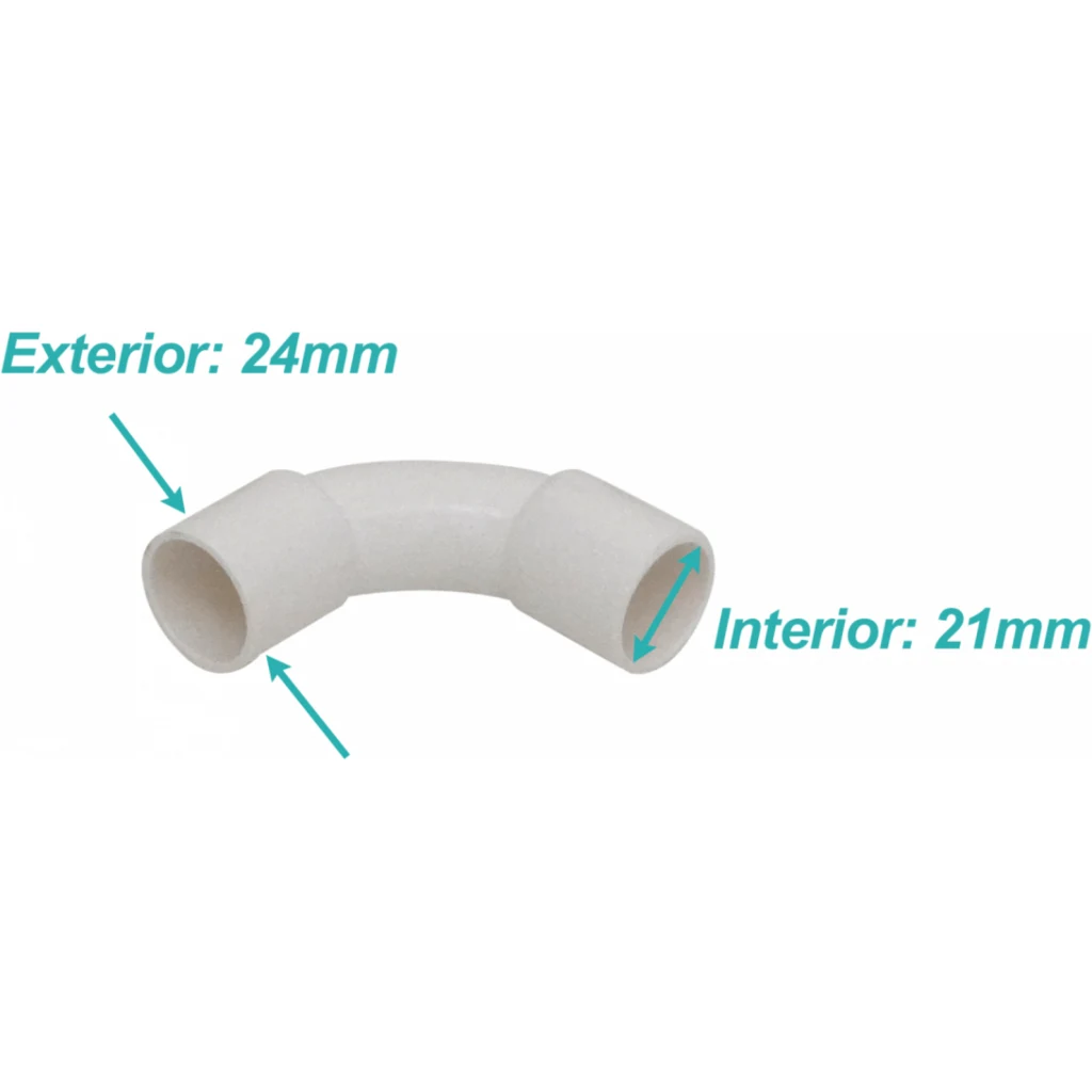 LINKCHIP 20mm Codo para Tubo PVC Blanco Curva