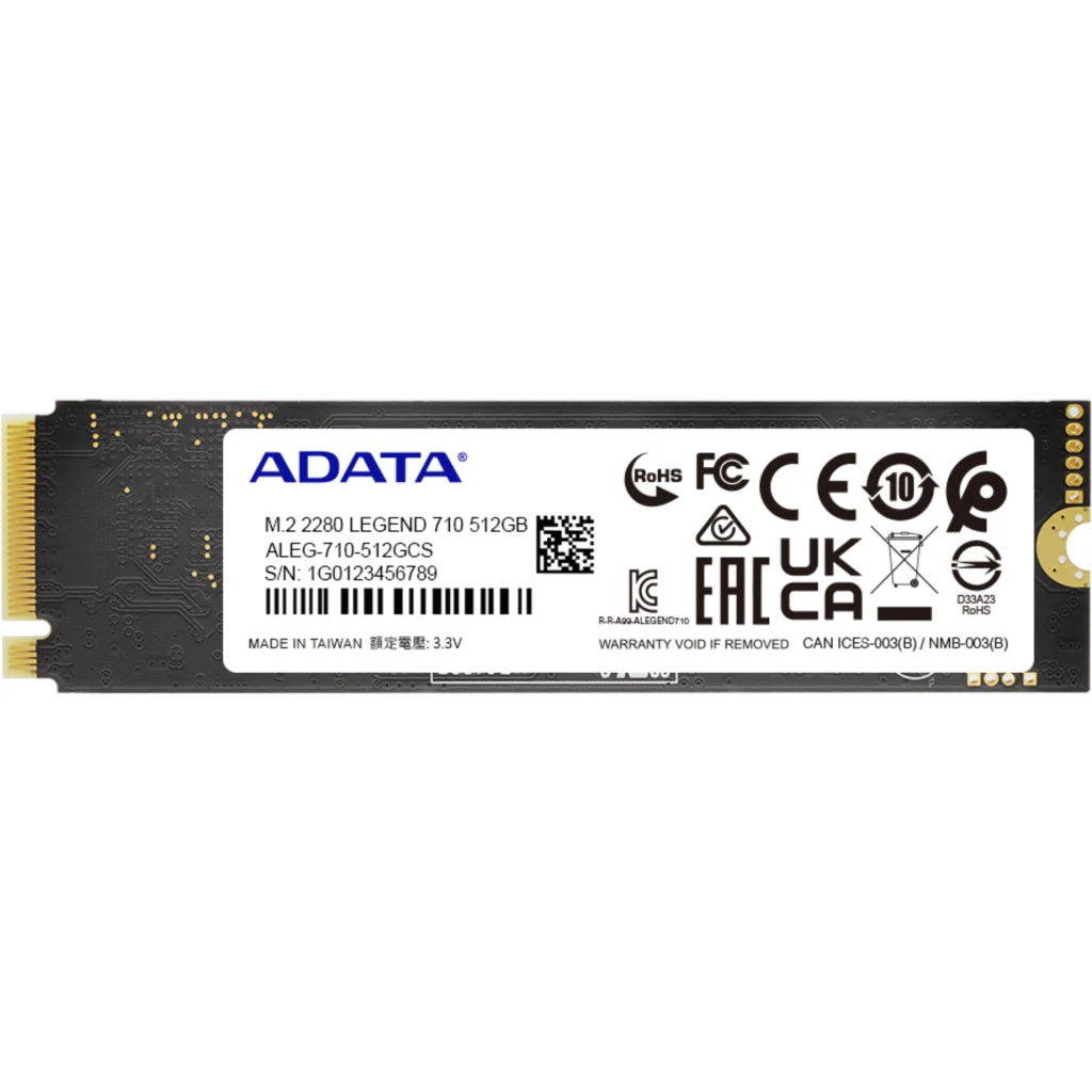Imagen 6 de Unidad SSD AData Legend 710 512GB M.2 22*80 PCIe G3x4 Lec 2400MB/s Esc 1000MB/s