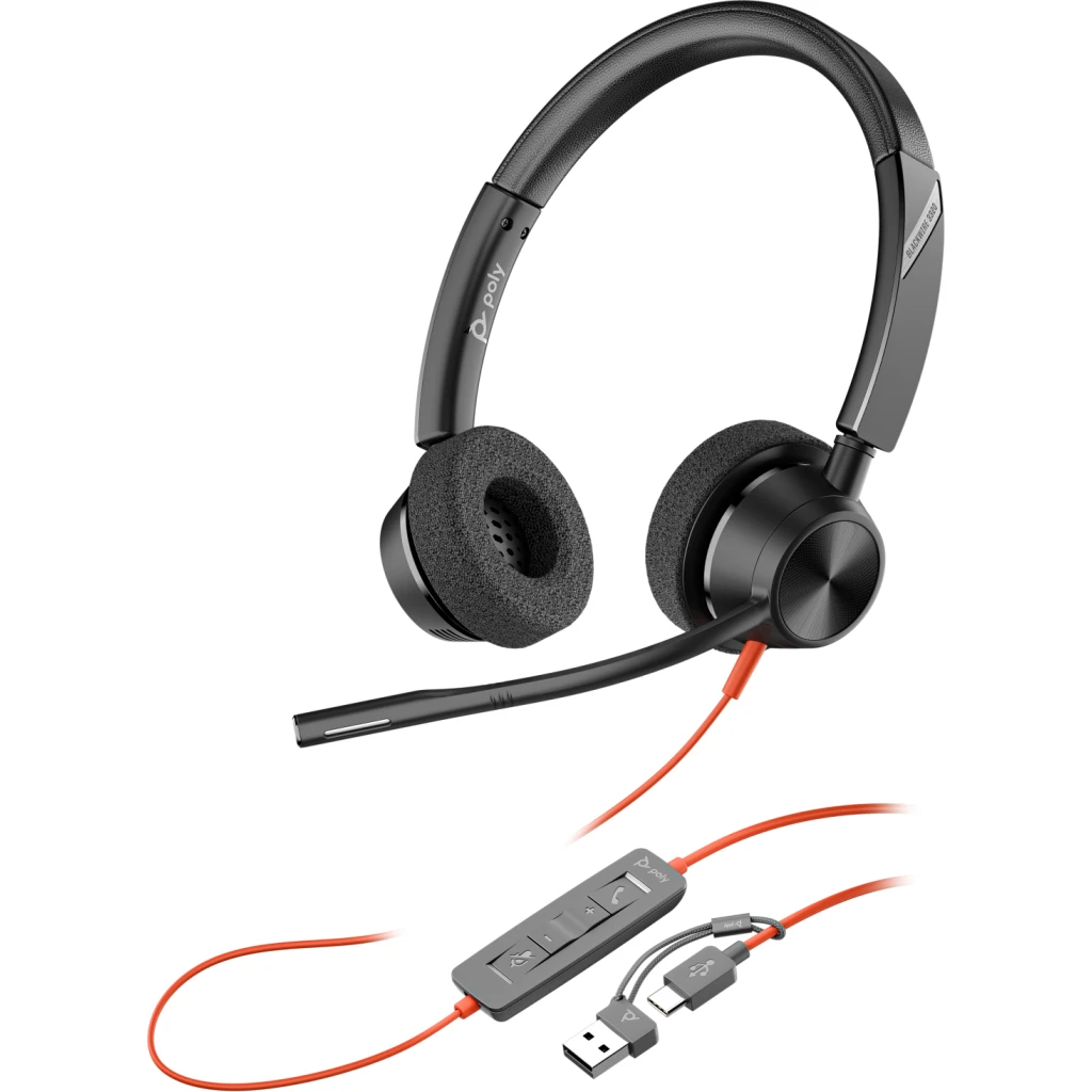 Imagen 5 de Audífonos Alámbricos Poly Blackwire 3320, Stereo Adaptador USB-C/A Color Negro