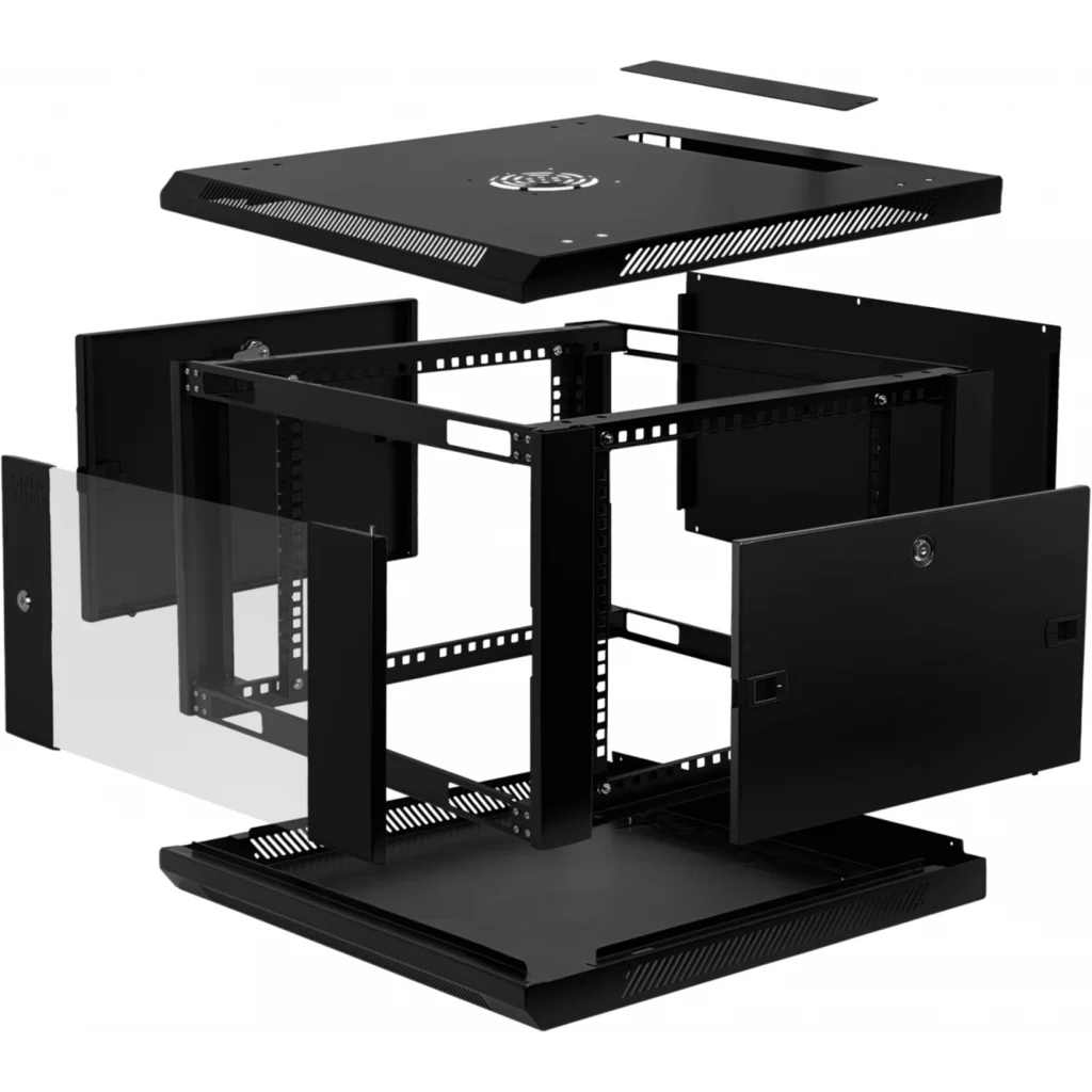 Imagen 2 de LINKMADE Desarmado 6U 60CM-Fondo Gabinete Rack Pared Muro Negro