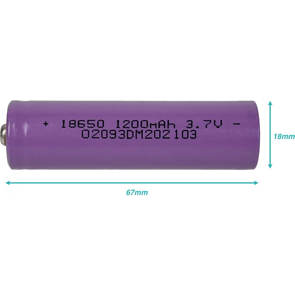 Imagen 2 de 18x65mm 1-Pila Litio 3,7V 1200mAh Li-ion Recargable Bateria Lithium