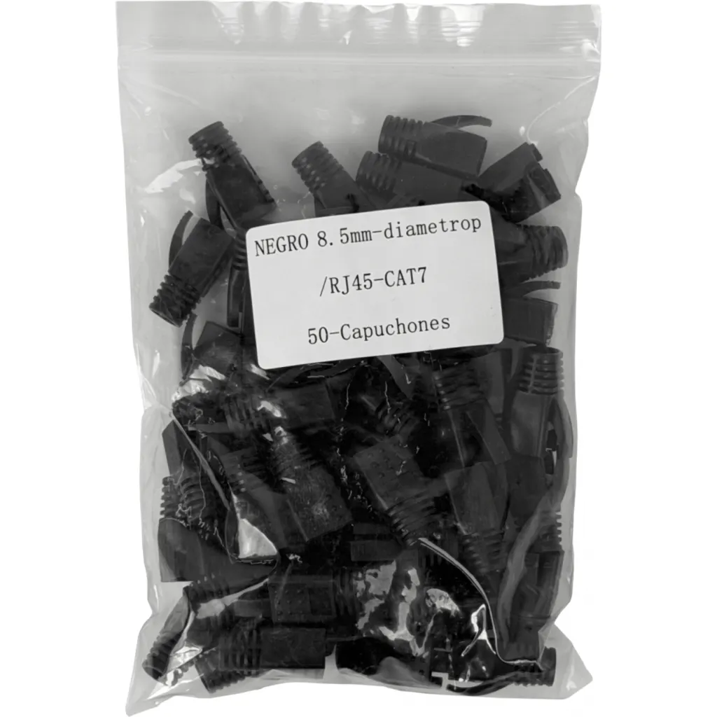 Imagen 1 de NEGRO 8,5mm-diametro p/RJ45-CAT7 50-Capuchones