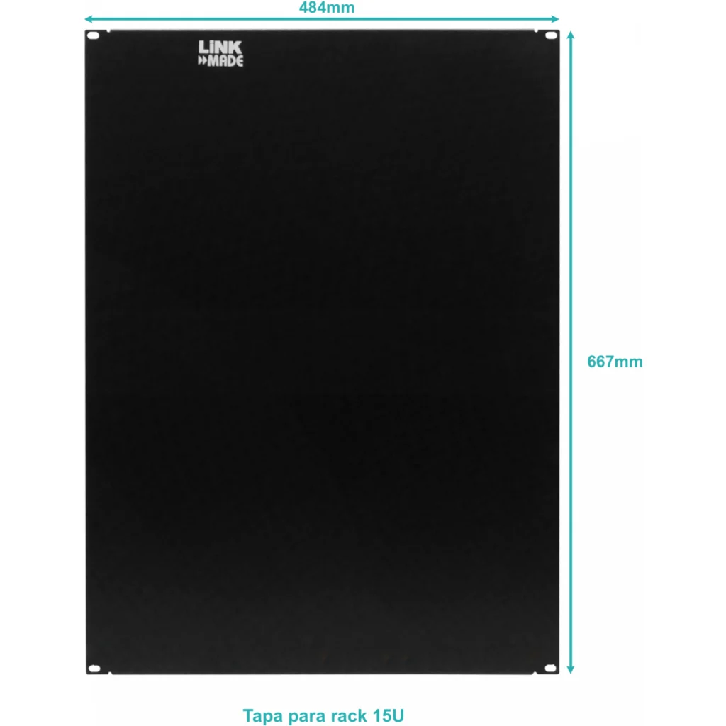LINKMADE 15U 667mm Tapa Cubre Espacio Rack 19 Pulgadas Fierro Negro