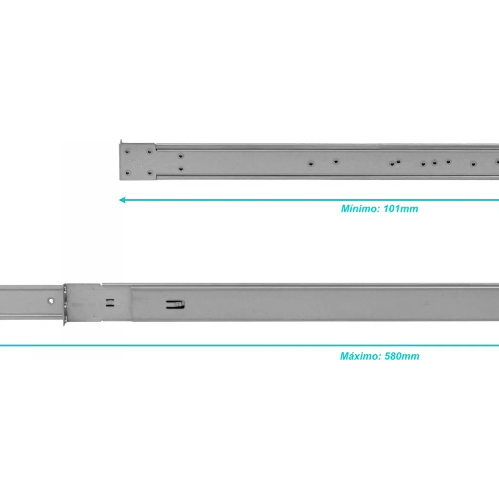 MIKROTIK 1U Fondo-580-101mm Riel de Rack Soporta-13kg