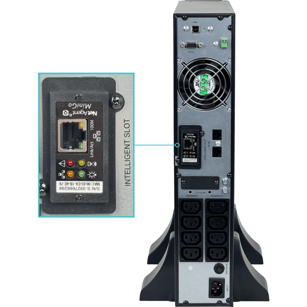 ENERSAFE Litio 1000W 1KVA 0/4ms DB9 USB Req-SNMP Online 2U-Rack/Torre