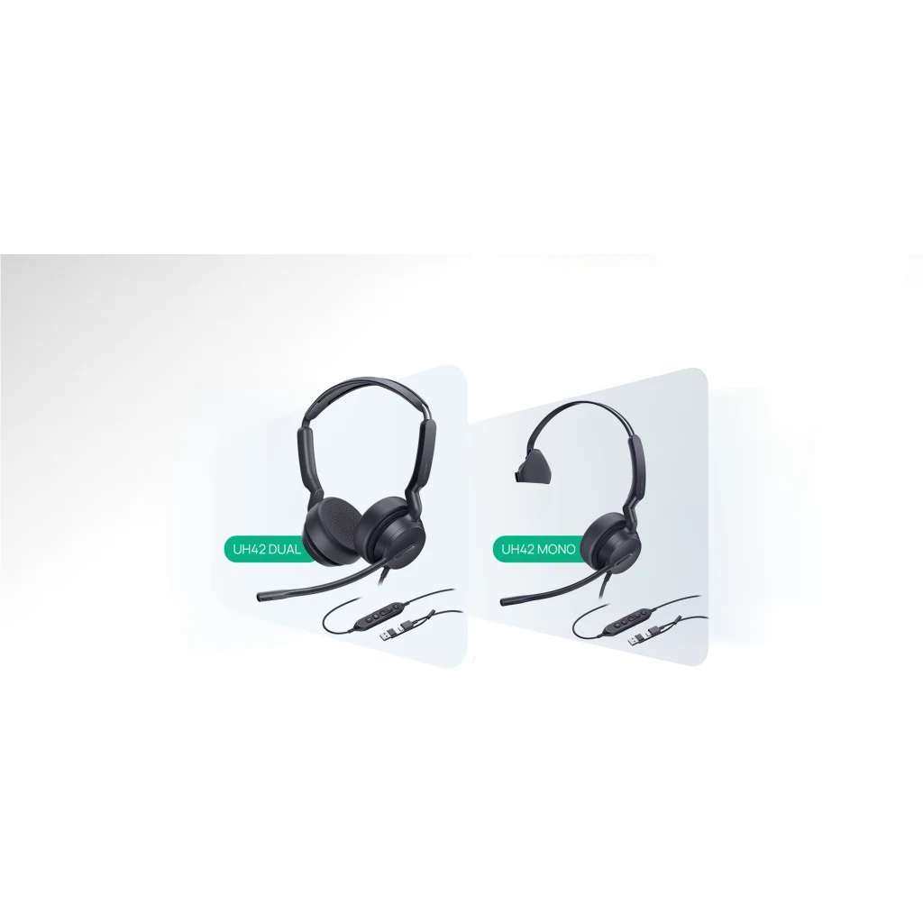 Auriculares con cable, microfono con cancelacion de ruido, almohadillas de cuero