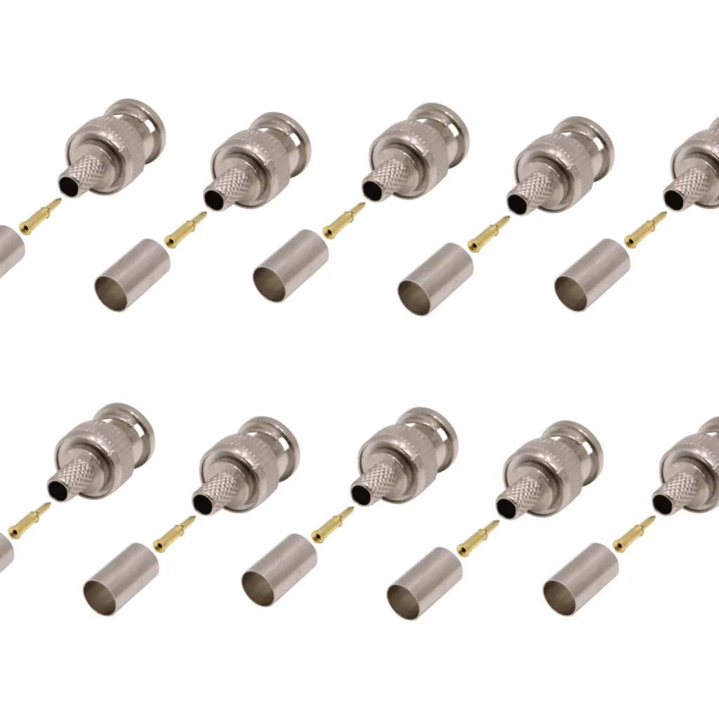 Imagen 2 de 10-unids. BNC-Macho Crimpeable 75OHM Conector Coaxial para cable RG59