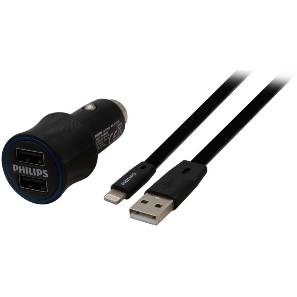 Imagen 1 de DLP2553U CARG PHILIPS DOBLE P/AUTO 3.1A 15.5W/CBL LIGHTNING