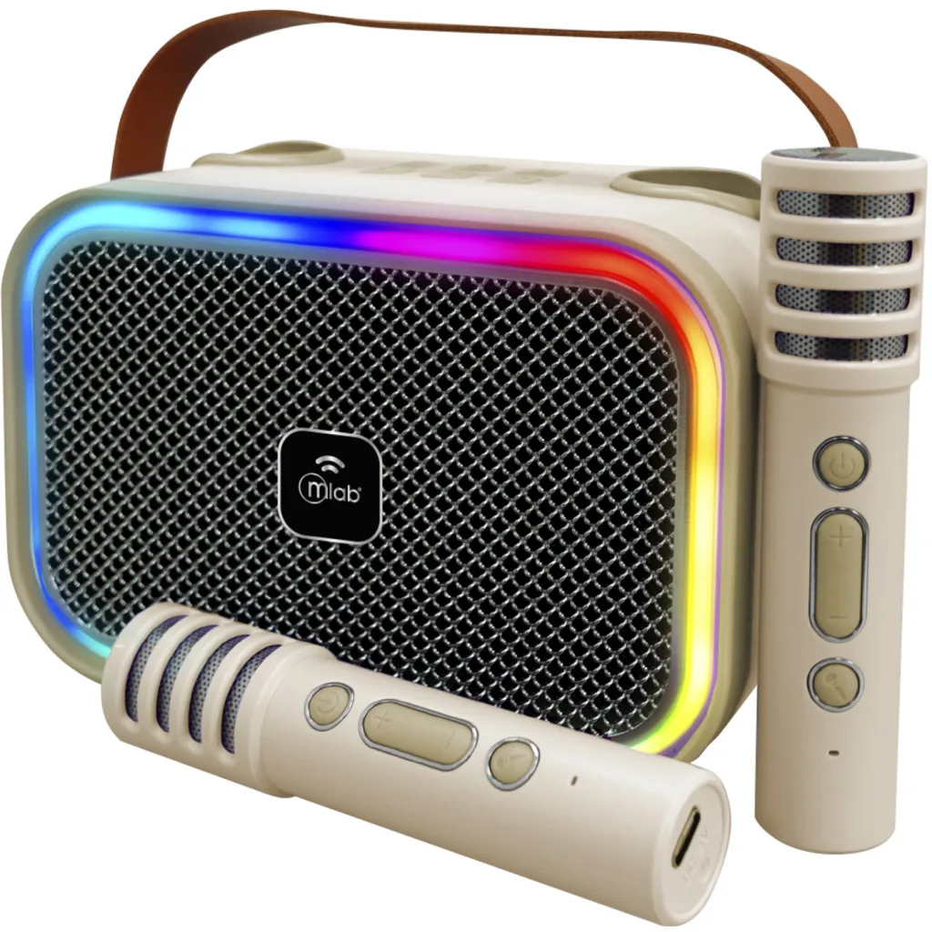 MLAB KARAOKE MY LiL VOICE LUZ RGB 2 MICROFONOS INALAMBRICOS WHITE