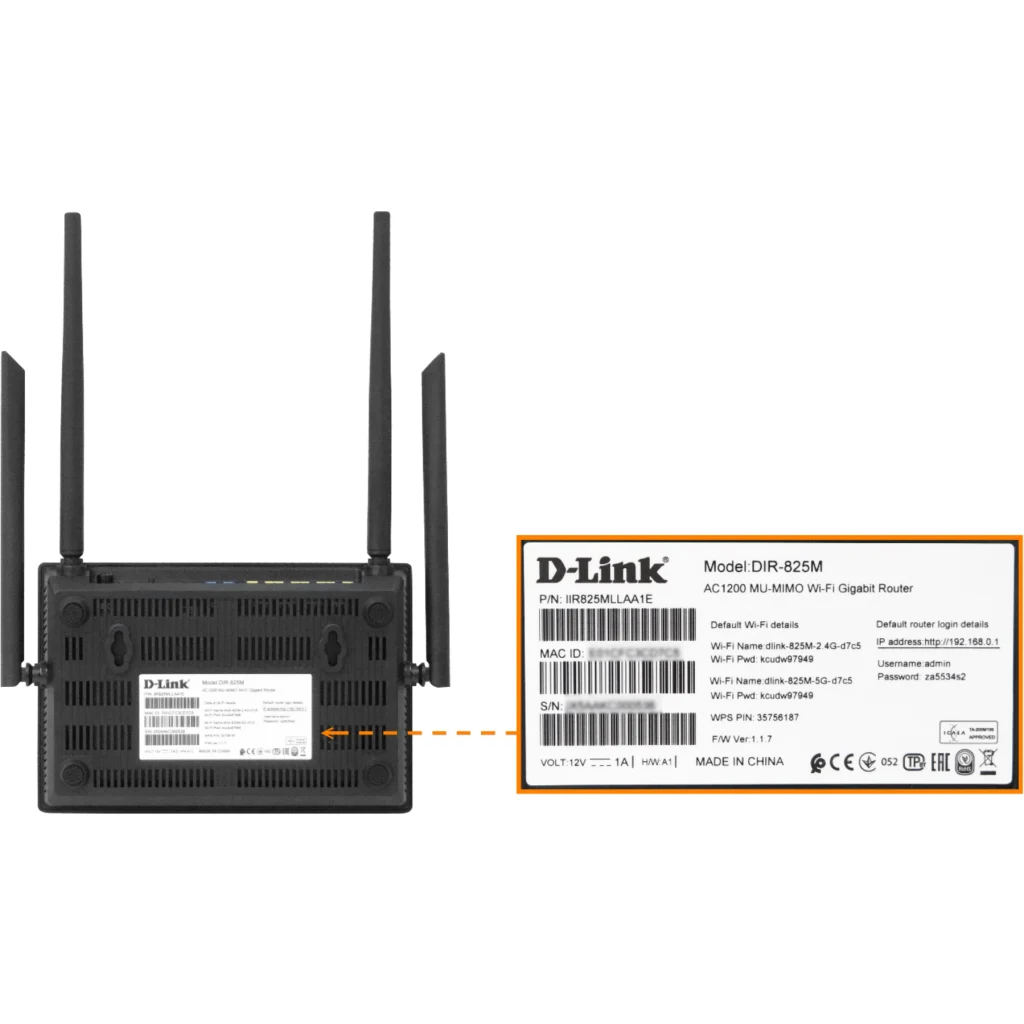 Imagen 1 de Router Wireless D-Link DIR-825M Mesh Dual-Band Gigabit AC1200 4*LAN WAN 4 Antena