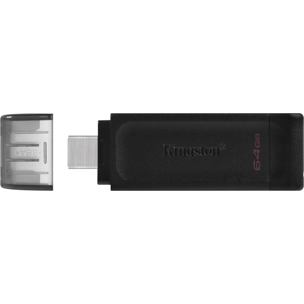 Imagen 2 de Pendrive 64GB Kingston DataTraveler 70 USB-C Lec 110MB/s Ecs 8MB/s Negro Win/MAC