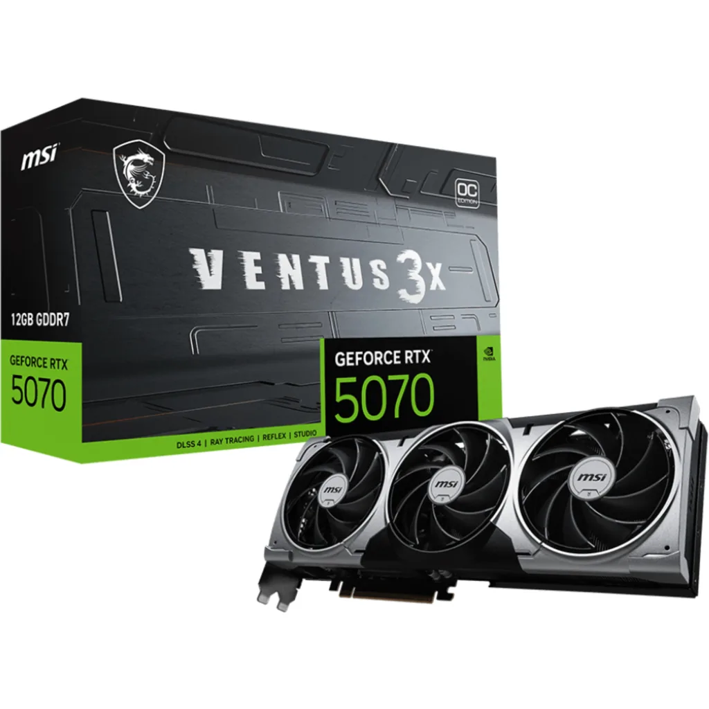 Tarjeta de Video Nvidia GeForce MSI RTX 5070 12G Ventus 3X OC 12GB GDDR7