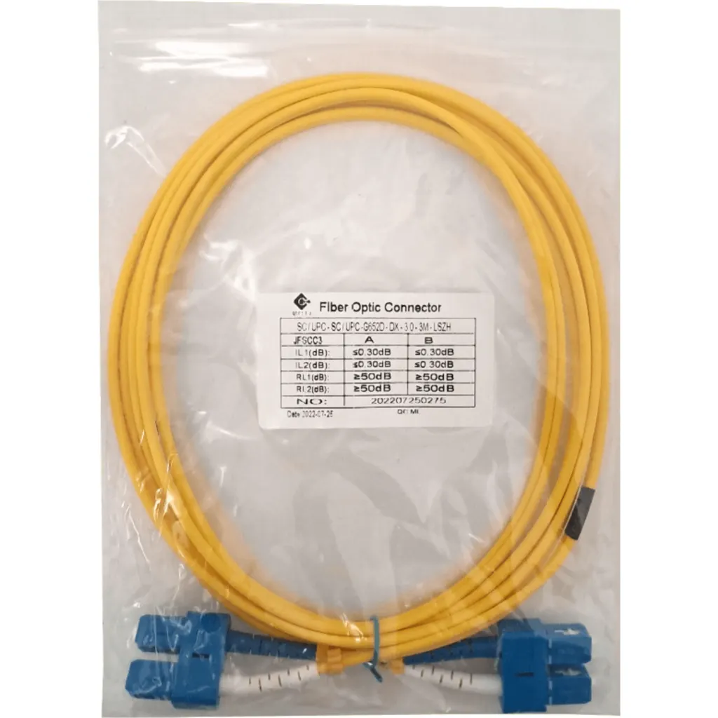 Jumper Cable Fibra SC-SC MONOMODO SM DUPLEX L0NIGTUD 3 METR0S