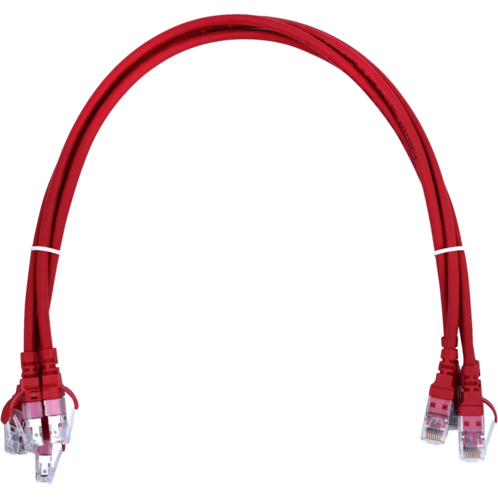 LINKMADE 4un 0,5mt Cat6a U/FTP Rojo LSZH Cable Patch Iny Multif 4x50cm