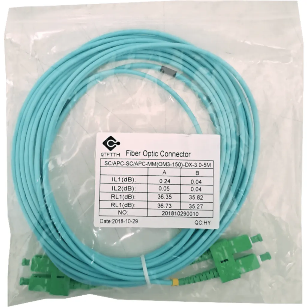 Imagen 2 de 5mt SC/APC-SC/APC OM3 Multimodo MM Duplex Jumper Fibra LSZH